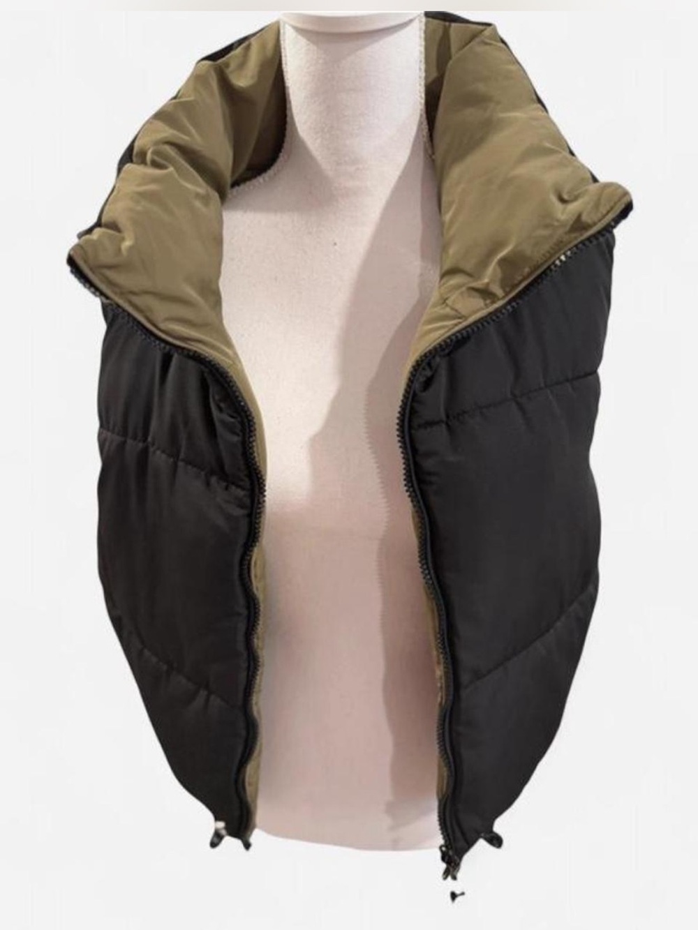 Deluc Fox Reversible Black and Olive Puffer Vest